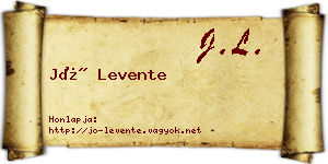 Jó Levente névjegykártya
